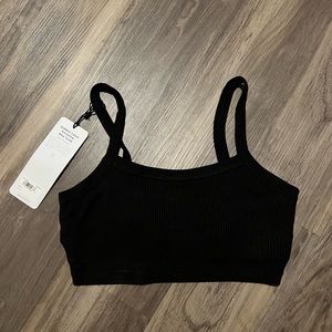 Black Alo whisper Ribbed Bra tank